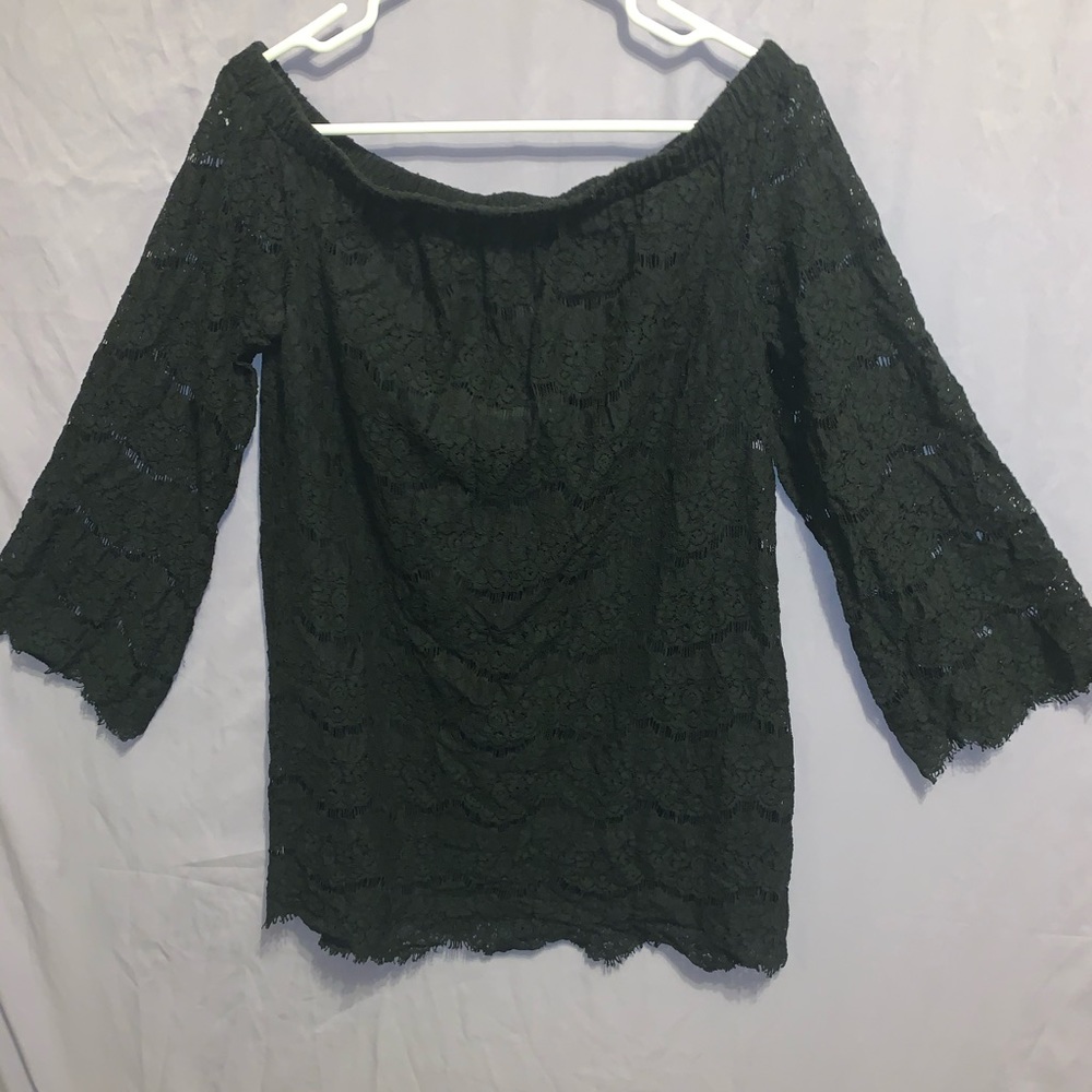 Black lace mini dress